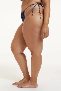 GOOD AMERICAN DENIM TINY TIES BOTTOM | INDIGO PRINT001 Bikini Bottoms