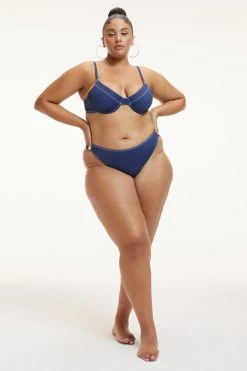 GOOD AMERICAN DENIM DEMI TOP | INDIGO PRINT001 Bikini Tops