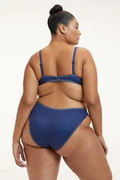 GOOD AMERICAN DENIM DEMI TOP | INDIGO PRINT001 Bikini Tops