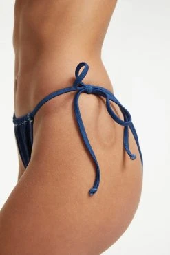 GOOD AMERICAN DENIM TINY TIES BOTTOM | INDIGO PRINT001 Bikini Bottoms