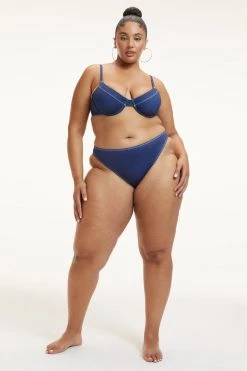 GOOD AMERICAN DENIM BETTER BIKINI BOTTOM | INDIGO PRINT001 Bikini Bottoms