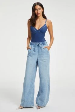 GOOD AMERICAN DENIM SHOWOFF ONE-PIECE | INDIGO PRINT001