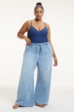 GOOD AMERICAN DENIM SHOWOFF ONE-PIECE | INDIGO PRINT001