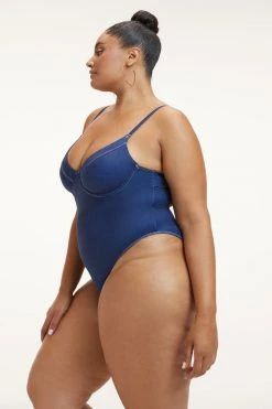 GOOD AMERICAN DENIM SHOWOFF ONE-PIECE | INDIGO PRINT001