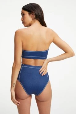 GOOD AMERICAN DENIM BETTER BAND TOP | INDIGO PRINT001 Bikini Tops