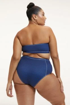 GOOD AMERICAN DENIM BETTER BAND TOP | INDIGO PRINT001 Bikini Tops