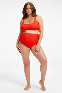 GOOD AMERICAN MATERNITY ALWAYS FITS SCOOP BRA | BRIGHT POPPY 002 Bikini Tops