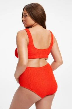 GOOD AMERICAN MATERNITY ALWAYS FITS SCOOP BRA | BRIGHT POPPY 002 Bikini Tops