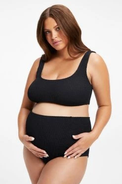 GOOD AMERICAN Bikini Tops MATERNITY ALWAYS FITS SCOOP BRA | BLACK001