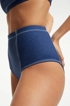GOOD AMERICAN DENIM SWIM BRIEF | INDIGO PRINT001