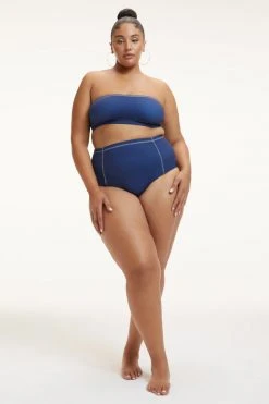 GOOD AMERICAN DENIM SWIM BRIEF | INDIGO PRINT001