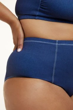 GOOD AMERICAN DENIM SWIM BRIEF | INDIGO PRINT001