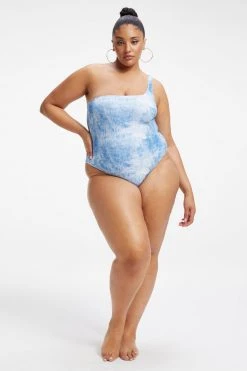 GOOD AMERICAN ALWAYS FITS HOT SHOULDER | INDIGO TIE DYE002