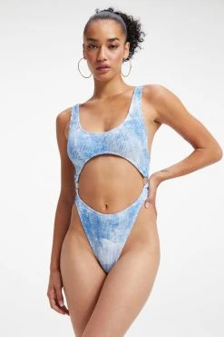 GOOD AMERICAN ALWAYS FITS MONOKINI | INDIGO TIE DYE002 One-Pieces