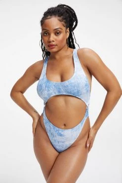 GOOD AMERICAN ALWAYS FITS MONOKINI | INDIGO TIE DYE002 One-Pieces