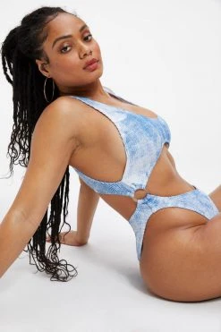 GOOD AMERICAN ALWAYS FITS MONOKINI | INDIGO TIE DYE002 One-Pieces
