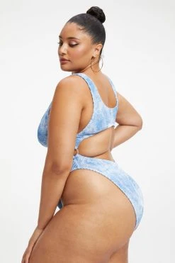 GOOD AMERICAN ALWAYS FITS MONOKINI | INDIGO TIE DYE002 One-Pieces
