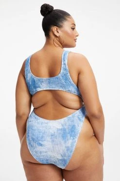 GOOD AMERICAN ALWAYS FITS MONOKINI | INDIGO TIE DYE002 One-Pieces