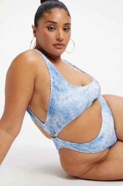 GOOD AMERICAN ALWAYS FITS MONOKINI | INDIGO TIE DYE002 One-Pieces