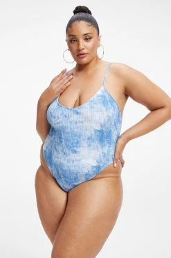 GOOD AMERICAN One-Pieces ALWAYS FITS ONE-PIECE | INDIGO TIE DYE002