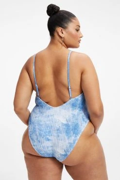 GOOD AMERICAN One-Pieces ALWAYS FITS ONE-PIECE | INDIGO TIE DYE002