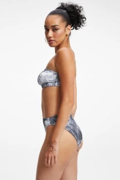 GOOD AMERICAN Bikini Tops ALWAYS FITS BETTER BAND TOP | GREY TIE DYE002