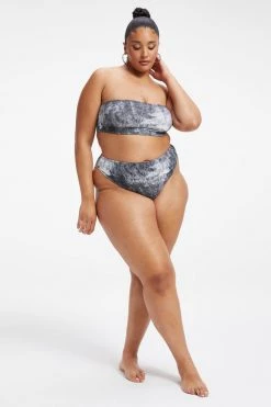 GOOD AMERICAN Bikini Tops ALWAYS FITS BETTER BAND TOP | GREY TIE DYE002