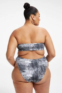 GOOD AMERICAN Bikini Tops ALWAYS FITS BETTER BAND TOP | GREY TIE DYE002