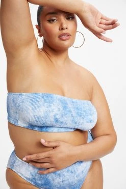 Flash Sale 🥰 GOOD AMERICAN ALWAYS FITS BETTER BAND TOP | INDIGO TIE DYE002 ⌛ 24 GOOD AMERICAN ALWAYS FITS BETTER BAND TOP | INDIGO TIE DYE002