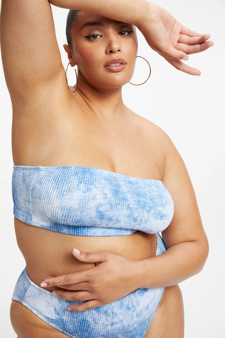 Flash Sale 🥰 GOOD AMERICAN ALWAYS FITS BETTER BAND TOP | INDIGO TIE DYE002 ⌛ 10 GOOD AMERICAN ALWAYS FITS BETTER BAND TOP | INDIGO TIE DYE002