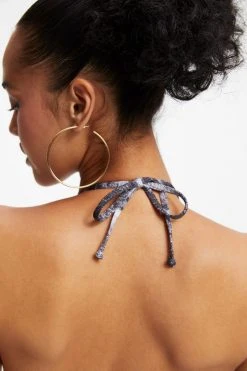 GOOD AMERICAN Bikini Tops ALWAYS FITS TINY TIES TOP | GREY TIE DYE002