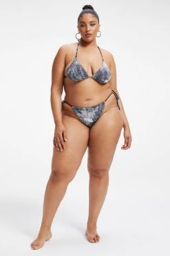 GOOD AMERICAN Bikini Tops ALWAYS FITS TINY TIES TOP | GREY TIE DYE002