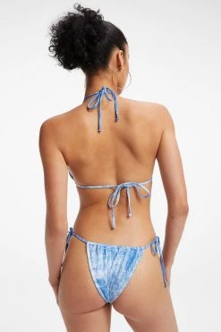 GOOD AMERICAN Bikini Tops ALWAYS FITS TINY TIES TOP | INDIGO TIE DYE002