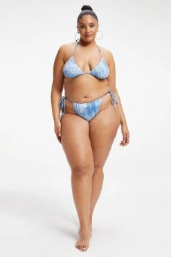 GOOD AMERICAN Bikini Tops ALWAYS FITS TINY TIES TOP | INDIGO TIE DYE002