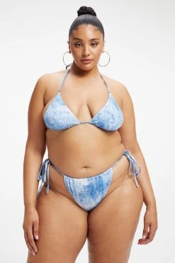 GOOD AMERICAN Bikini Tops ALWAYS FITS TINY TIES TOP | INDIGO TIE DYE002