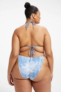GOOD AMERICAN Bikini Tops ALWAYS FITS TINY TIES TOP | INDIGO TIE DYE002