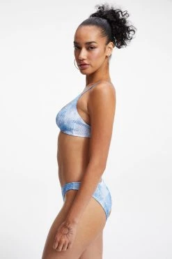 GOOD AMERICAN ALWAYS FITS TWISTED TOP | INDIGO TIE DYE002 Bikini Tops