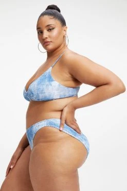 GOOD AMERICAN ALWAYS FITS TWISTED TOP | INDIGO TIE DYE002 Bikini Tops