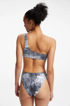 GOOD AMERICAN ALWAYS FITS HOT SHOULDER TOP | GREY TIE DYE002