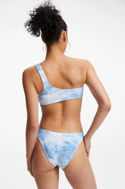 GOOD AMERICAN ALWAYS FITS HOT SHOULDER TOP | INDIGO TIE DYE002 Bikini Tops