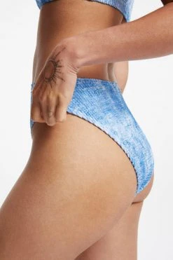 GOOD AMERICAN ALWAYS FITS GOOD WAIST CHEEKY | INDIGO TIE DYE002 Bikini Bottoms