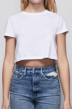 GA-SALE Tops THE CROP BOY TEE | WHITE001