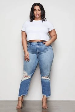 Good American Fashion Store 8 GA-SALE Tops THE CROP BOY TEE | WHITE001