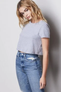 GA-SALE THE CROP BOY TEE | HEATHER GREY001 Tops