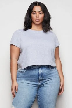 Good American Fashion Store 6 GA-SALE THE CROP BOY TEE | HEATHER GREY001 Tops
