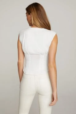 GOOD AMERICAN CORSETED TEE | WHITE001