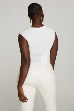 GOOD AMERICAN CORSETED TEE | WHITE001