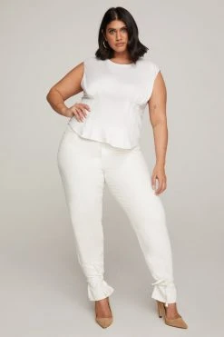 GOOD AMERICAN CORSETED TEE | WHITE001