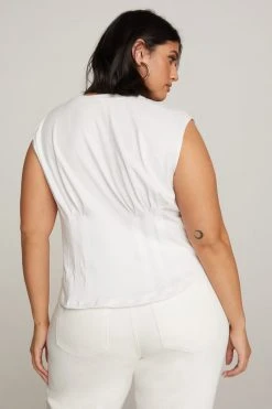 GOOD AMERICAN CORSETED TEE | WHITE001