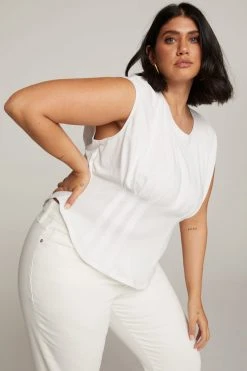 GOOD AMERICAN CORSETED TEE | WHITE001